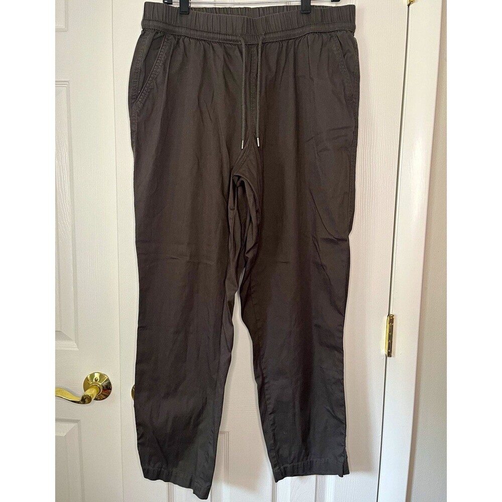 Pact Gray Organic Cotton Jogger Pants XL Drawstring Elastic Waist Solid